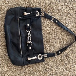 B Makowsky Black Leather Handbag